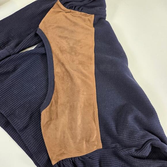 Tommy Hilfiger Large Faux Suede Yoke Henley Top Thermal Western - Picture 8 of 9